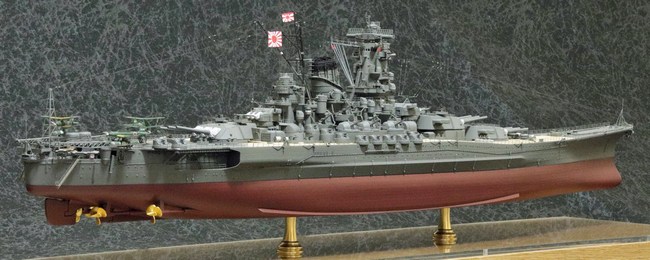 1/350戦艦『大和』タミヤリニューアル版プレミアムキット：完成写真(右舷)【2022年】
