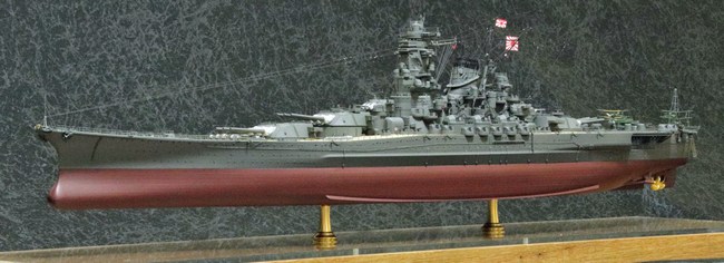 1/350戦艦『大和』タミヤリニューアル版プレミアムキット：完成写真(左舷)【2022年】