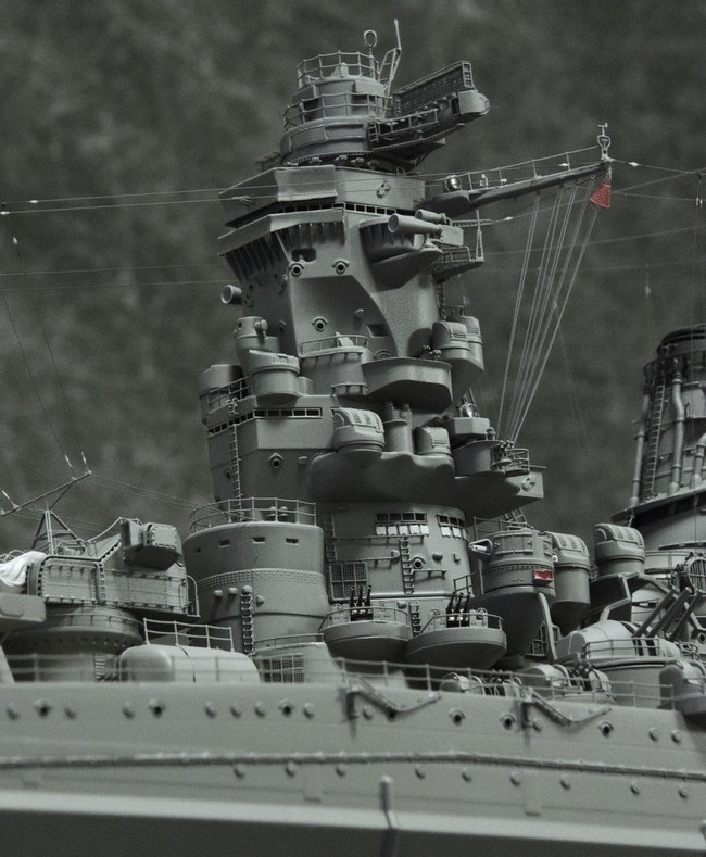 1/350戦艦『大和』タミヤリニューアル版プレミアムキット：完成写真(左舷)【2022年】