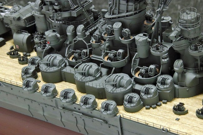 1/350戦艦『大和』タミヤリニューアル版プレミアムキット：完成写真(左舷)【2022年】