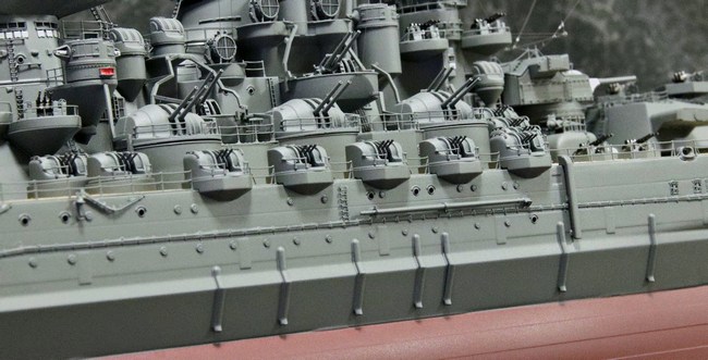 1/350戦艦『大和』タミヤリニューアル版プレミアムキット：完成写真(左舷)【2022年】