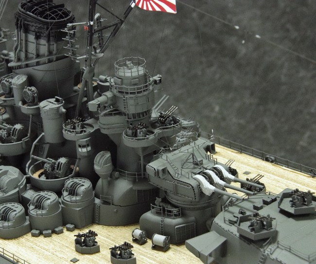 1/350戦艦『大和』タミヤリニューアル版プレミアムキット：完成写真(左舷)【2022年】