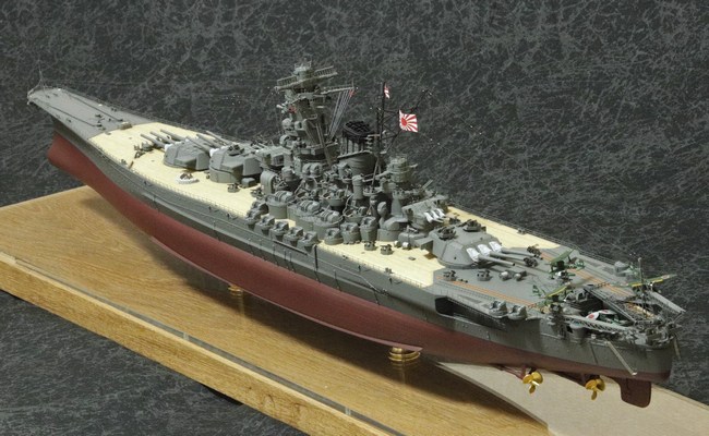 1/350戦艦『大和』タミヤリニューアル版プレミアムキット：完成写真(左舷)【2022年】